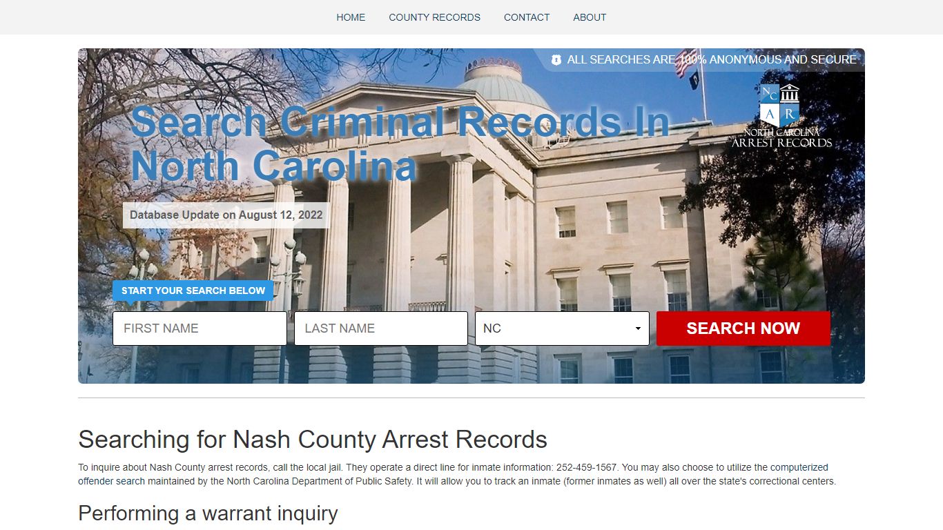 How to Find Nash County Arrest Records