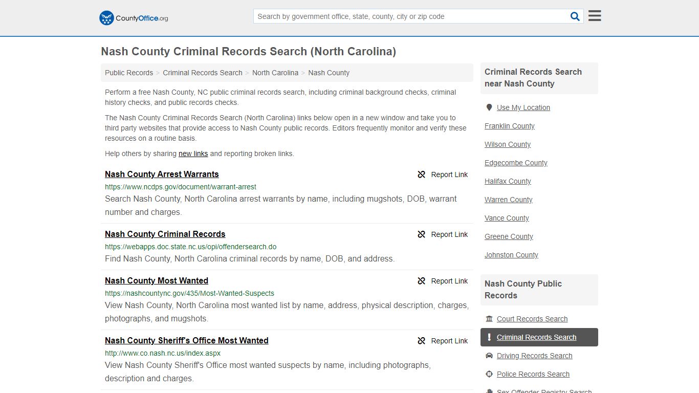 Criminal Records Search - Nash County, NC (Arrests, Jails ...